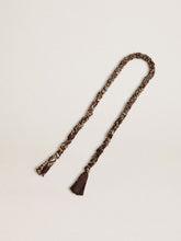 Golden Goose Burgundy braided fabric charm with brass chain