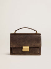 Golden Goose Venezia Bag in vintage dark brown embossed leather with gold details