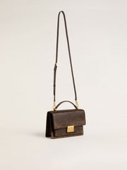 Golden Goose Venezia Bag in vintage dark brown embossed leather with gold details