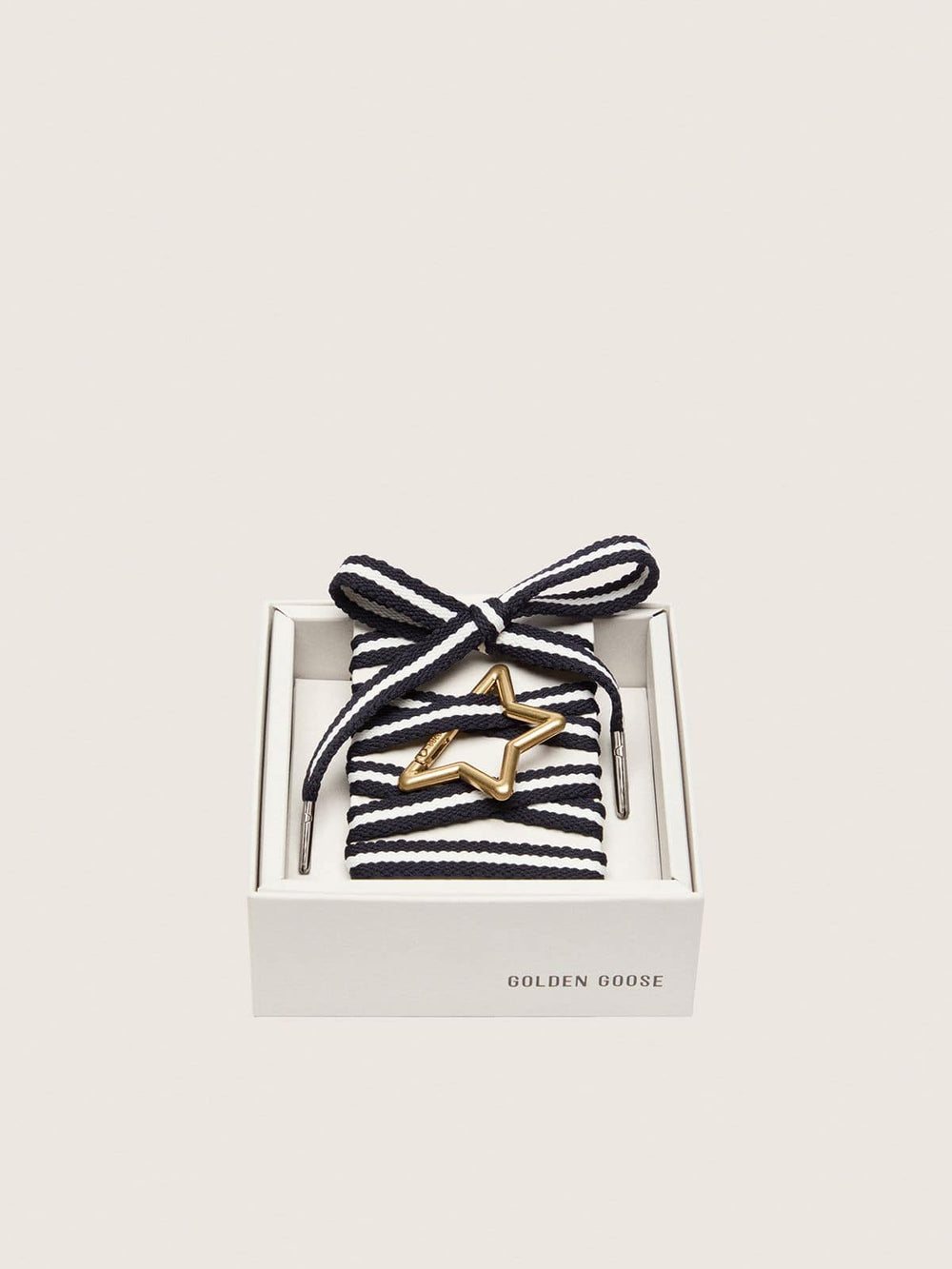 Golden Goose Skins black and white laces with star-shaped snap hook