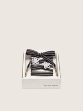 Golden Goose Skins white and dark blue striped laces with beaded charms