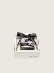 Golden Goose Skins white and dark blue striped laces with beaded charms