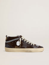 Golden Goose Women's Mid Star in brown suede with leather star and Swarovski crystal flash