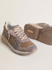 Golden Goose Women's Dad-Star in lilac suede and mesh with laminated leather star and heel tab