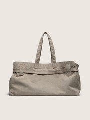 Golden Goose Anthracite canvas tote bag with embroidery and antique silver details