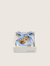 Golden Goose Skins light blue and white herringbone laces embellished with charms