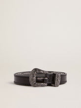 Golden Goose Black leather belt with silver buckle