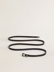 Golden Goose Black leather belt with silver buckle