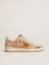 Golden Goose Women's Ball Star in suede with orange star and silver metallic heel tab