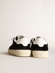 Golden Goose Women's Tennis in black suede with white leather heel tab