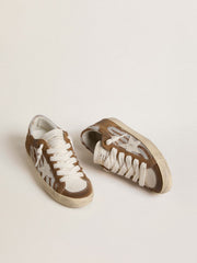 Golden Goose Women's Super-Star in zebra-print pony skin with leather star and brown suede inserts
