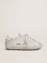 Golden Goose Women's Super-Star Ski in light gray nylon with metallic leather star and heel tab