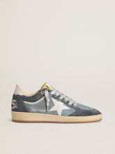 Golden Goose Women's Ball Star LTD in light blue suede with milk-white leather star and heel tab