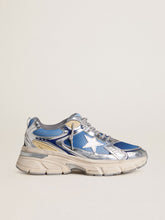 Golden Goose Women's Lightstar in light blue mesh with white TPU star and silver bio-based inserts