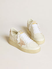 Golden Goose Women's Ball Star with pink nubuck star and heel tab