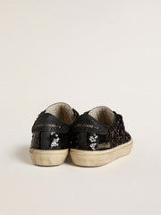 Golden Goose Women's Soul Star in black sequins with black suede heel tab