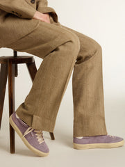 Golden Goose Women's Soul Star in lilac suede with white leather heel tab