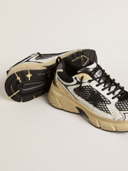 Golden Goose Women’s Lightstar in white leather and black mesh with black TPU star