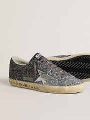 Golden Goose Women's Super Star with glitter upper and silver metallic leather star