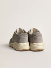 Golden Goose Women's Running Sole in gray suede with gray suede star and heel tab