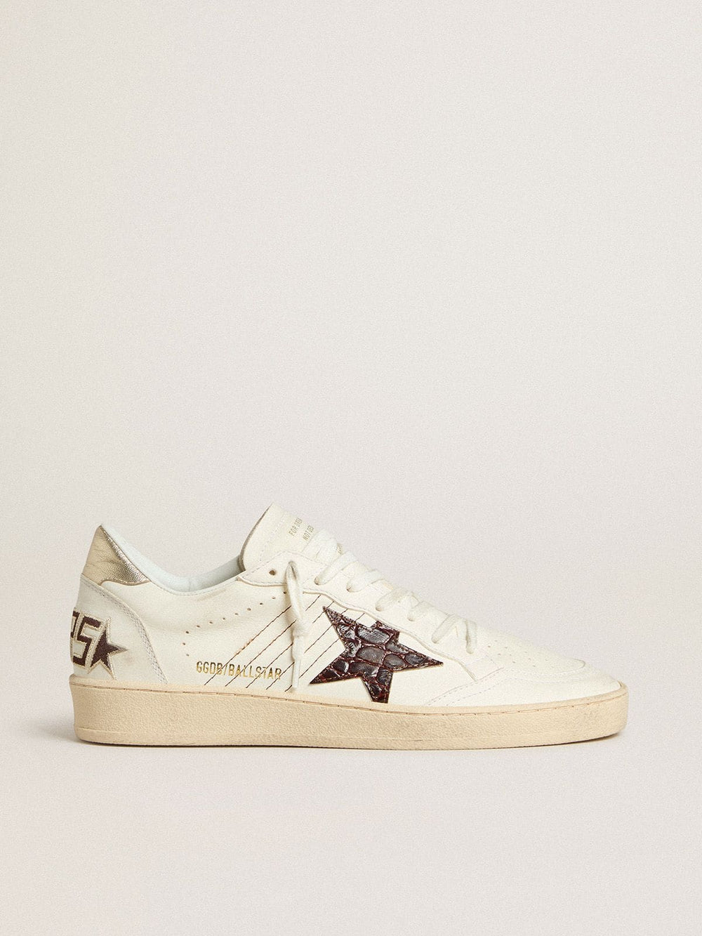 Golden Goose Ball Star with burgundy croc-print leather star and gold heel tab