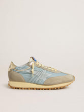 Golden Goose Women’s Marathon with light blue nylon upper and pastel blue star