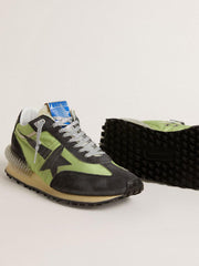 Golden Goose Women’s Marathon with green nylon upper and black star