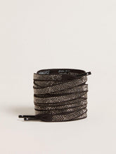 Golden Goose Black cotton laces with silver Swarovski crystals and white logo