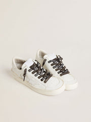 Golden Goose Black cotton laces with silver Swarovski crystals and white logo