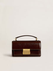 Golden Goose Small Venezia Bag in dark brown laminated leather with gold details