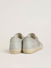 Golden Goose Women's Super-Star LTD in platinum suede and Swarovski crystals with platinum suede star