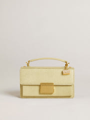 Golden Goose Purse-shaped charm in gold-colored brass with crystals
