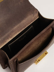 Golden Goose Small Venezia Bag in dark brown leather with gold buckle