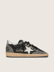 Golden Goose Women's gray and black Ball Star LTD in glitter with Skins
