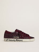 Golden Goose Women's Super-Star LTD in cherry glitter with cherry suede star