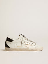 Golden Goose Women's Super-Star with gold star and black glitter heel tab