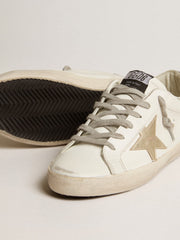 Golden Goose Women's Super-Star with gold star and black glitter heel tab