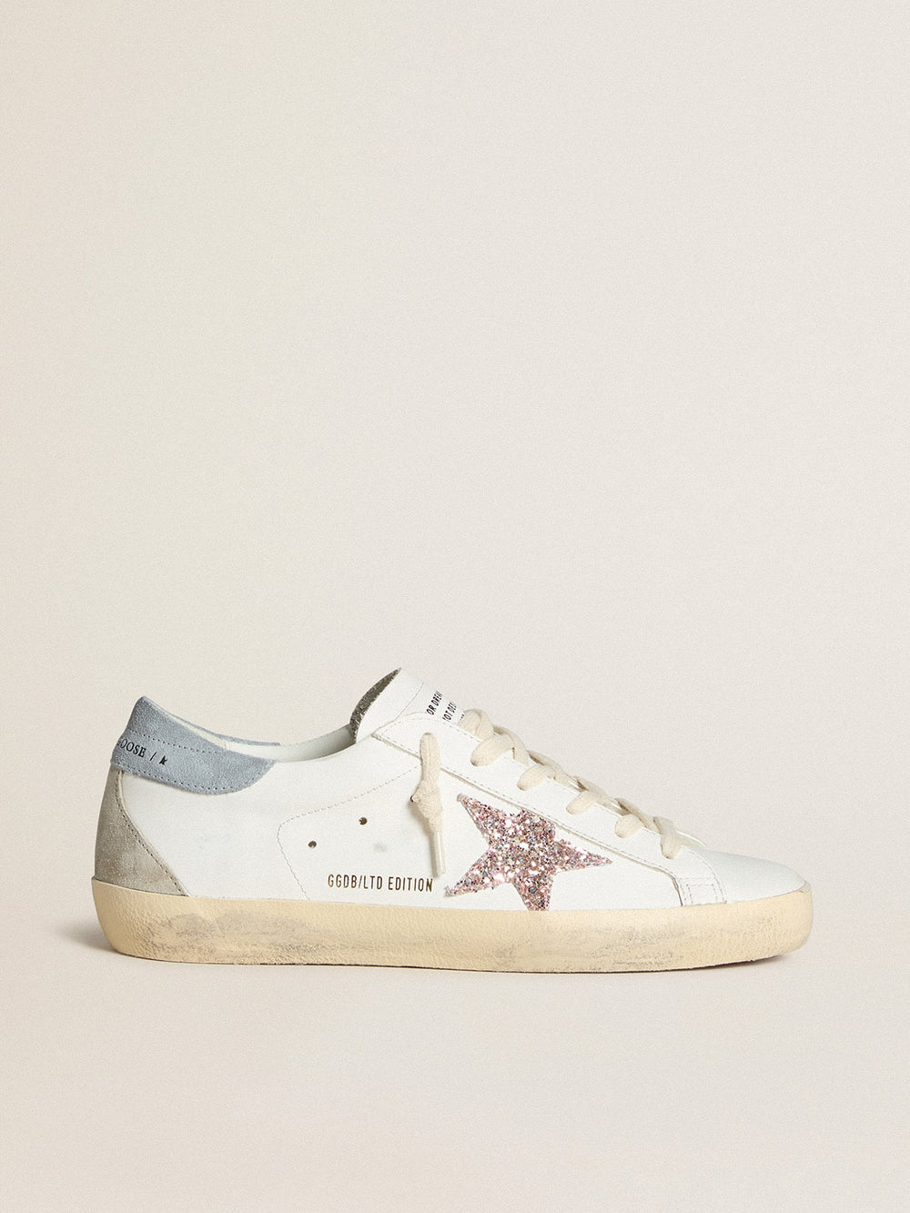 Golden Goose Women's Super-Star LTD with multicolor glitter star and suede heel tab