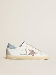 Golden Goose Women's Super-Star LTD with multicolor glitter star and suede heel tab