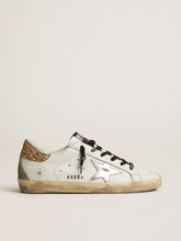 Golden Goose Women's white leather Super-Star with glittery heel tab