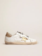 Golden Goose Women's Old School with gold star in laminated leather