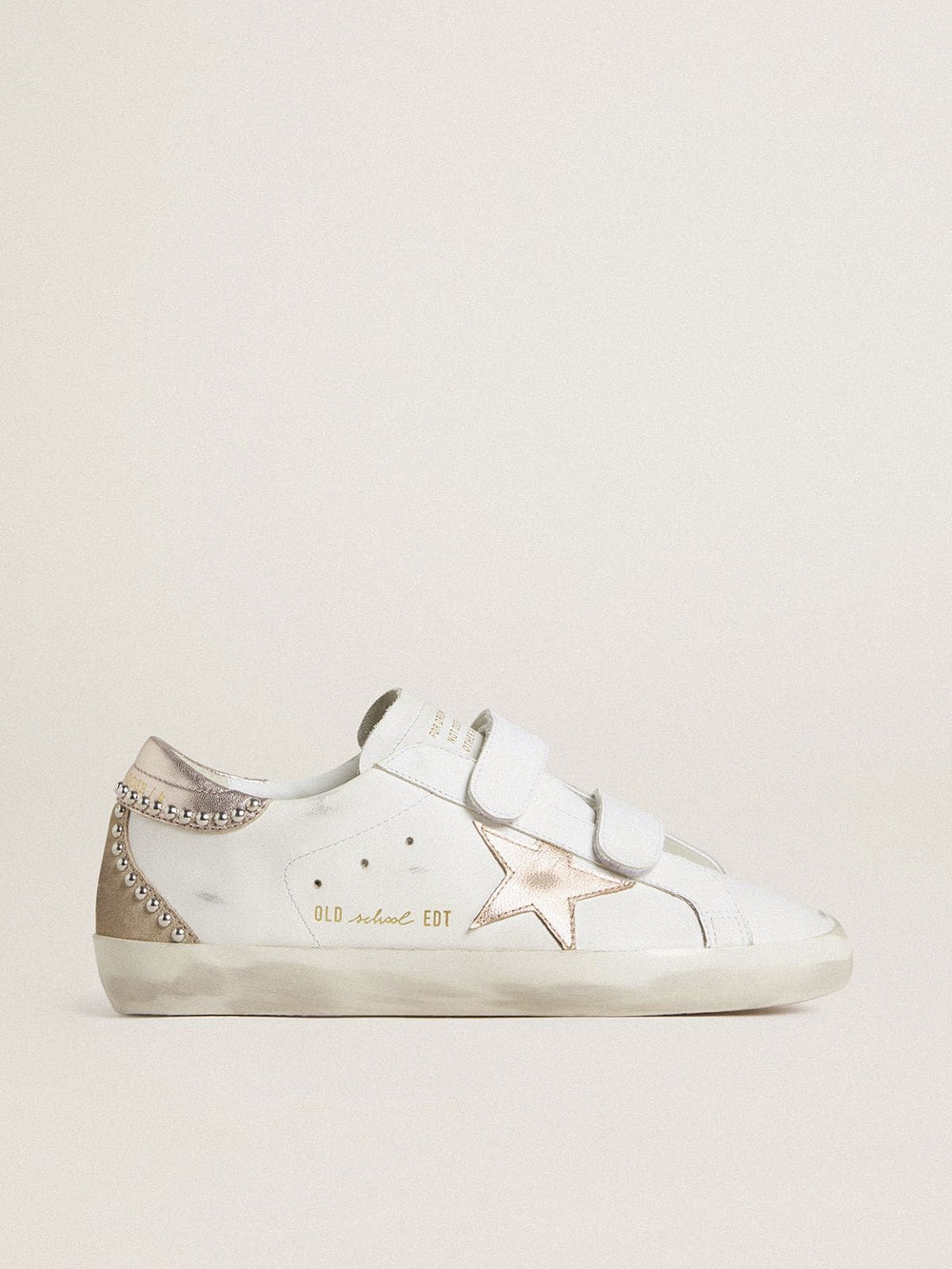 Golden Goose Women’s Old School LTD with rose gold metallic leather star and heel tab