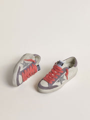 Golden Goose Women's Super-Star with silver glitter star and lilac suede heel tab