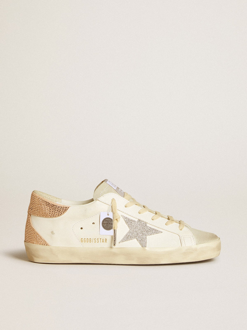 Golden Goose Women’s Super-Star in leather with Swarovski crystal star and heel tab