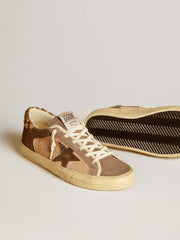 Golden Goose Women’s Super-Star in suede with leather star and pony skin heel tab