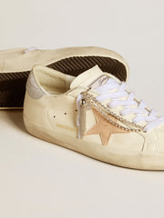 Golden Goose Women's Super-Star LTD in nappa leather with nude leather star and glitter heel tab
