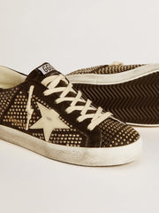 Golden Goose Women’s Super-Star in studded black nappa with white leather star