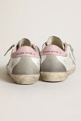 Golden Goose Women's Super-Star with gray suede star and pink leather heel tab