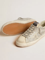 Golden Goose Super-Star in nubuck with Swarovski crystals and ice-gray suede star