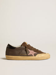 Golden Goose Women's Super-Star Penstar LTD in brown leather with pink suede star